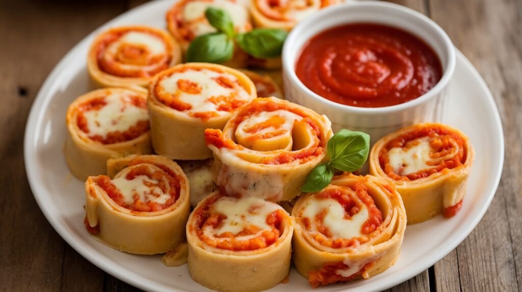 Chicken Parmesan Pasta Pinwheels
