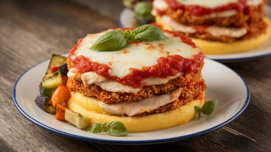 Chicken Parmesan Polenta Stacks