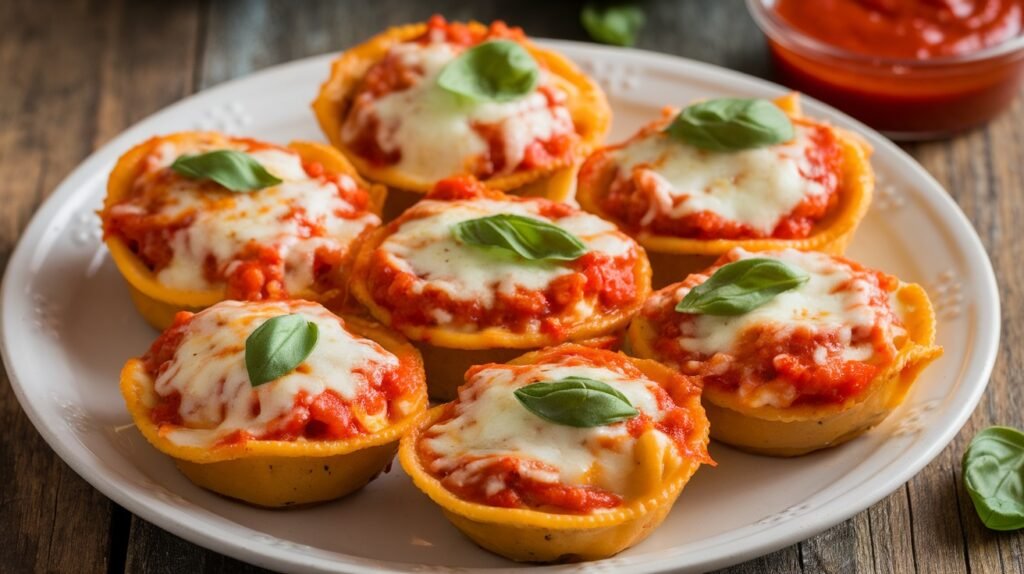 Chicken Parmesan Ravioli Cups