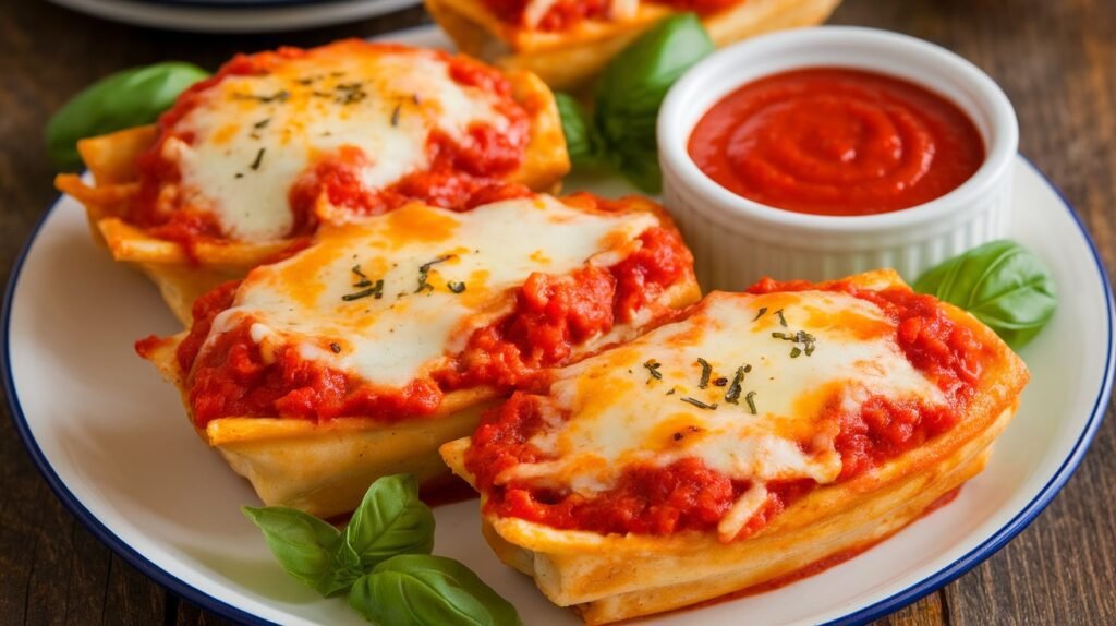 Chicken Parmesan Stuffed Ziti Boats