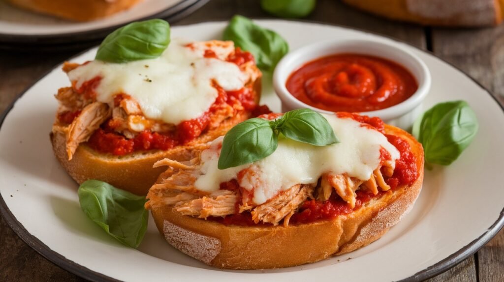 Chicken Parmesan Toast Boats