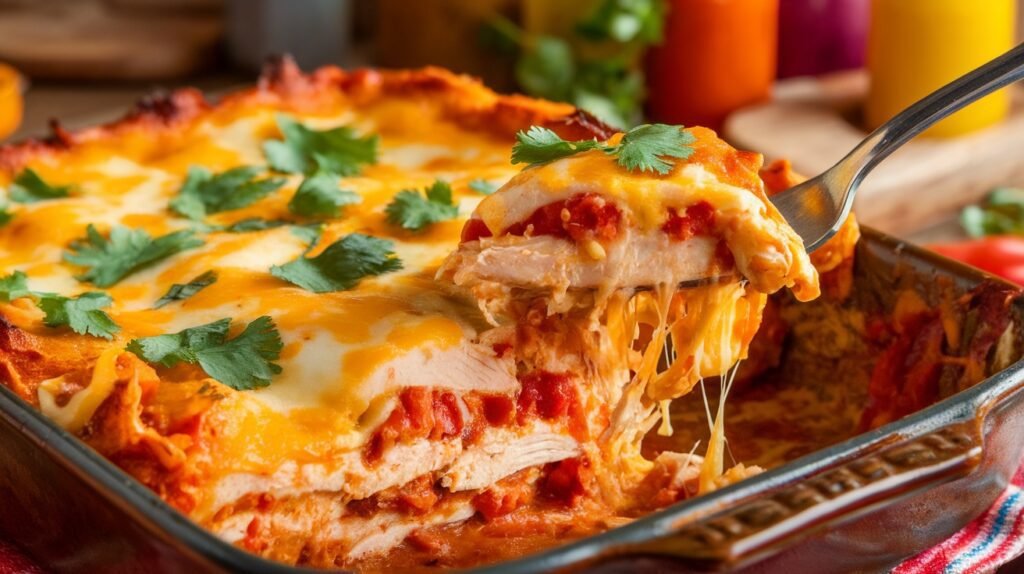 Chicken Queso Lasagna Bake