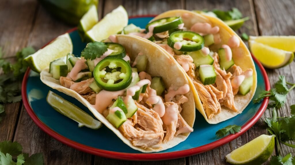 Creamy Cucumber Chicken Tacos