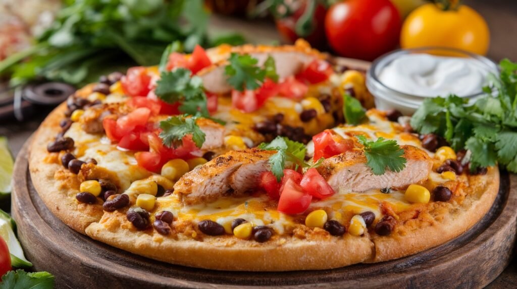 Chicken and Black Bean Flatbread