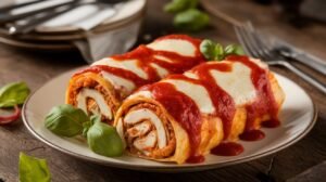 Chicken and Feta Lasagna Rolls