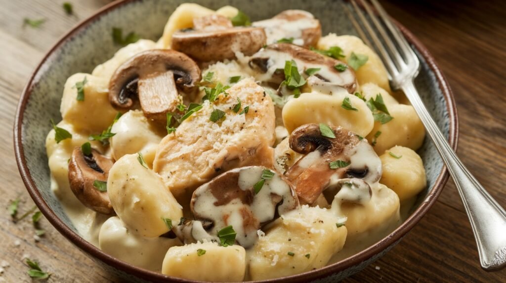 Chicken and Mushroom Alfredo Gnocchi