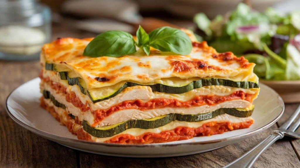 Chicken and Roasted Zucchini Lasagna