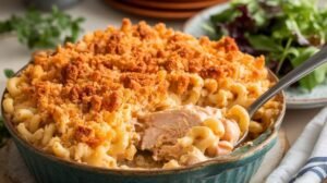 Chicken and Swiss Macaroni Casserole