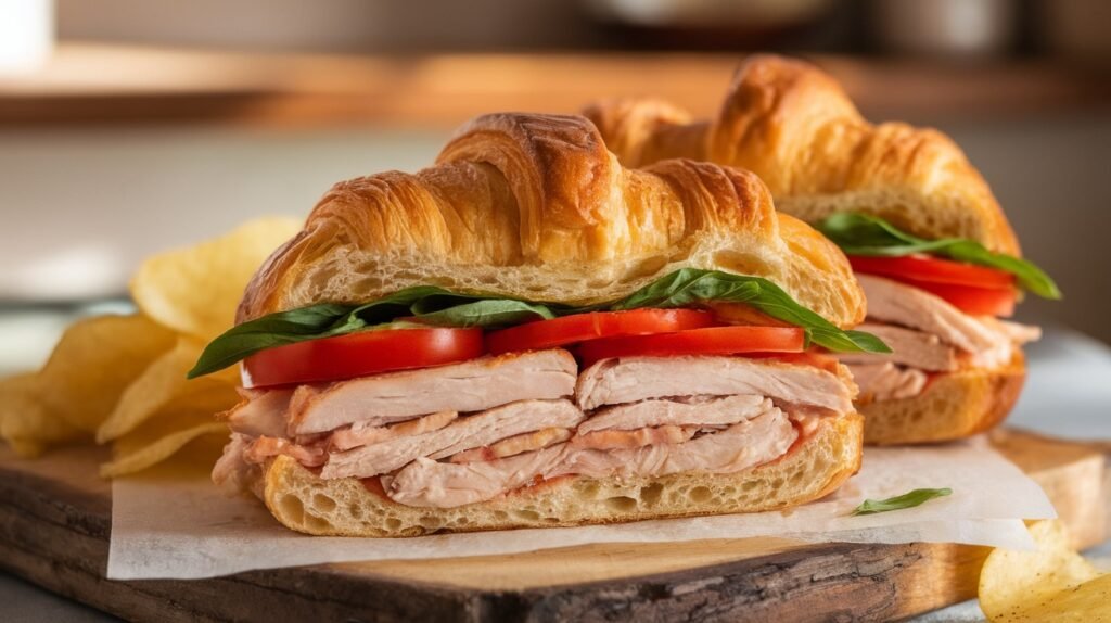 Chicken and Tomato Basil Croissant Sandwich