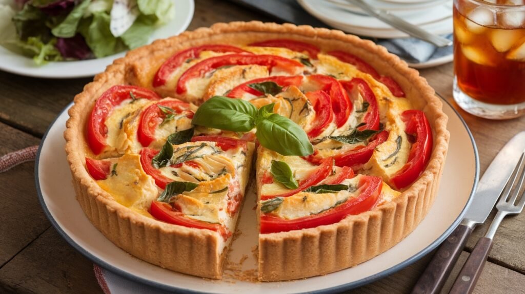 Chicken and Tomato Basil Quiche