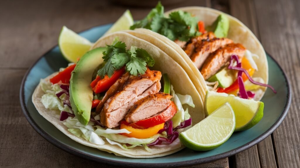 Ginger Soy Chicken and Veggie Tacos