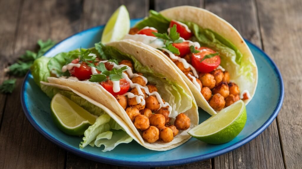 Roasted Chickpea Caesar Tacos