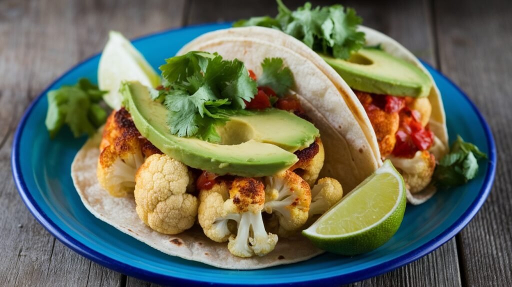 Chipotle Garlic Cauliflower Tacos