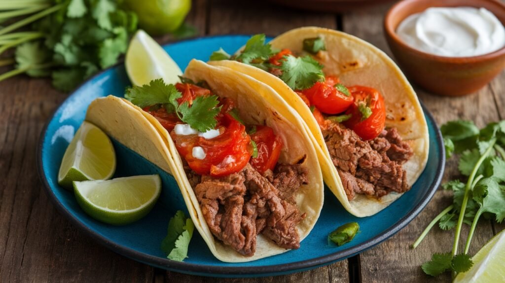 Chipotle Roasted Tomato Beef Tacos