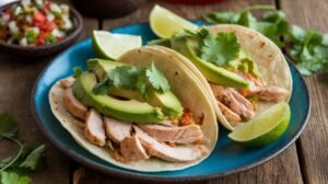 Cilantro Avocado Chicken Tacos