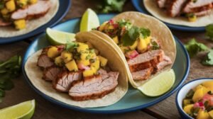 Cilantro Lime Mango Pork Tacos