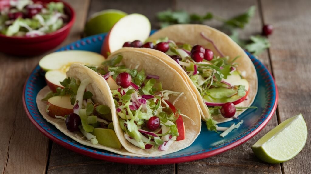 Cranberry Apple Slaw Tacos
