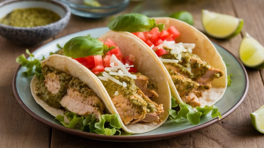Creamy Pesto Chicken Tacos
