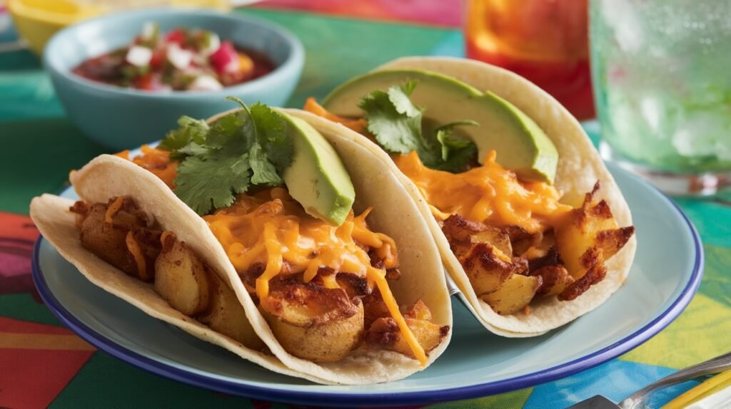 Crispy Potato and Cheddar Tacos