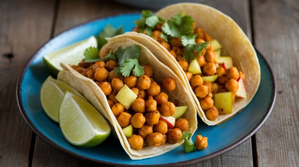 Curried Chickpea and Apple Tacos