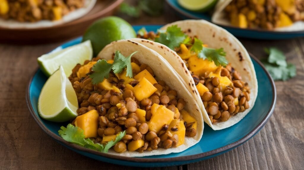 Curried Mango Lentil Tacos