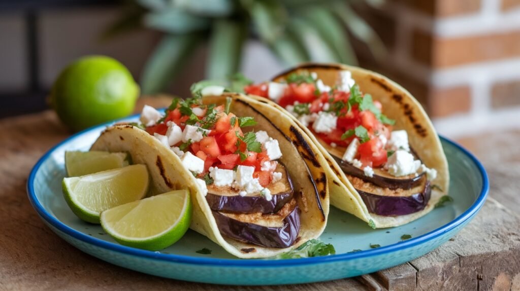Grilled Eggplant and Feta Tacos