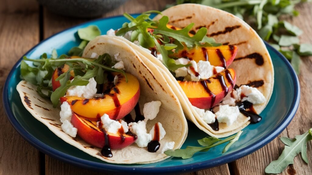 Grilled Peach and Goat Cheese Tacos