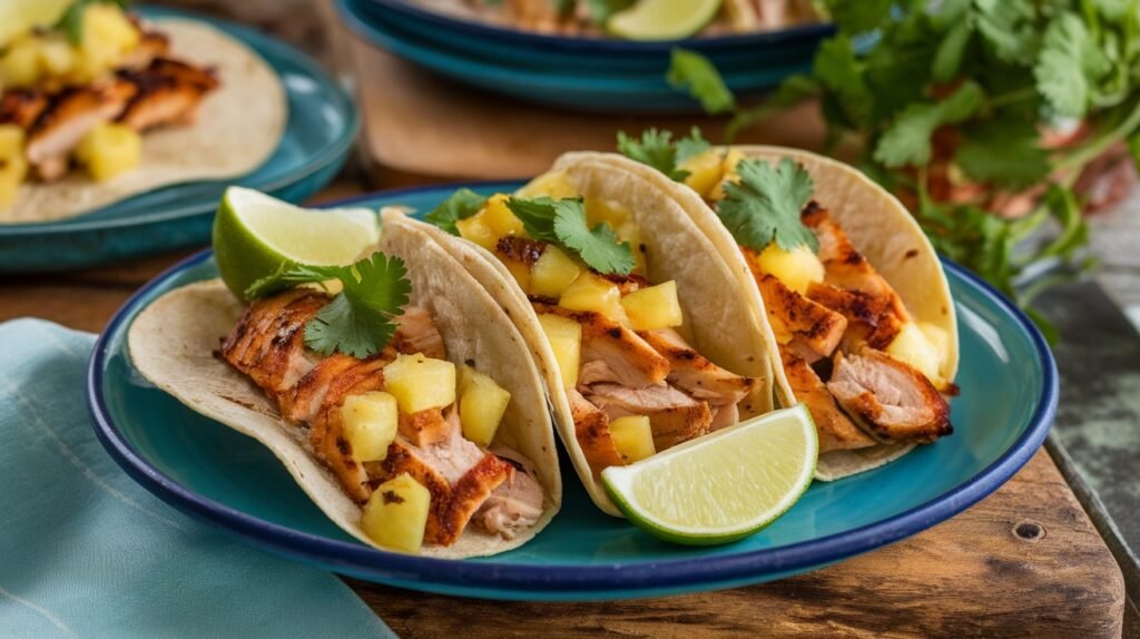 Grilled Pineapple Chipotle Chicken Tacos
