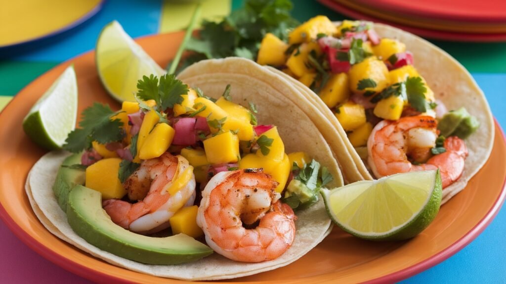 Grilled Shrimp with Mango Salsa Tacos