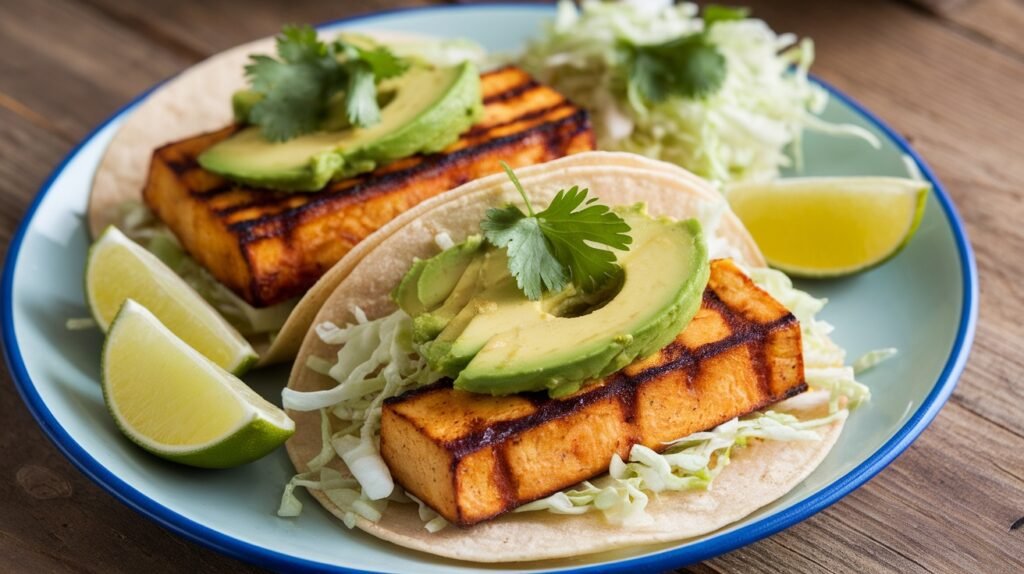 Cilantro Lime Grilled Tofu Tacos