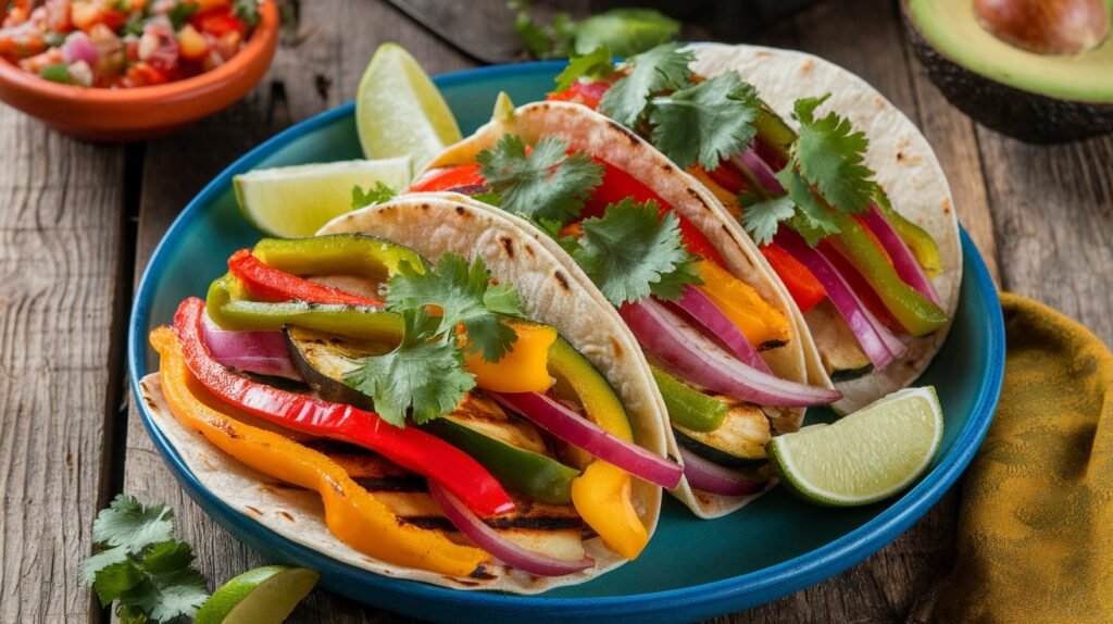 Grilled Veggie and Roasted Garlic Tacos