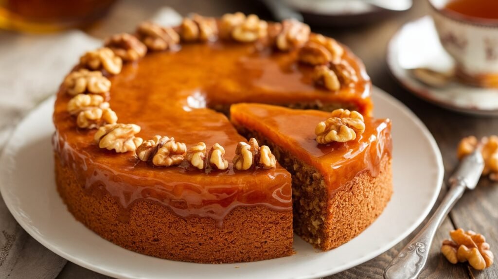 Honey Glazed Walnut Cake