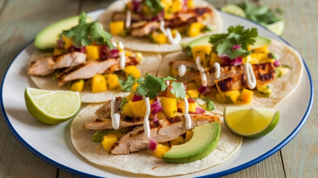 Mango Lime Chicken Tacos