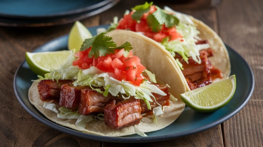 Maple BBQ Pork Belly Tacos