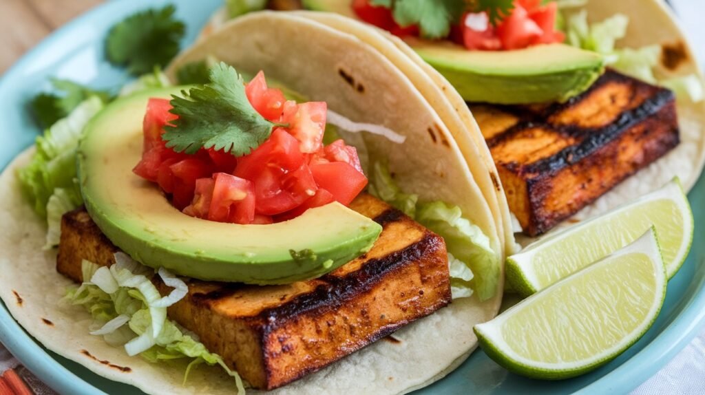Maple Dijon Grilled Tofu Tacos