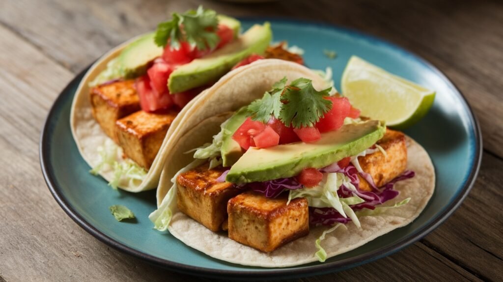Maple Mustard Tofu Tacos