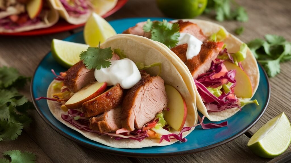 Maple Roasted Pork and Apple Tacos