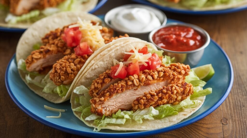 Peanut Crusted Chicken Tacos