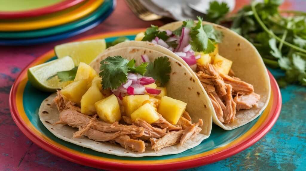 Pineapple Roasted Chicken Tacos