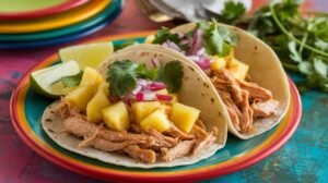 Pineapple Roasted Chicken Tacos