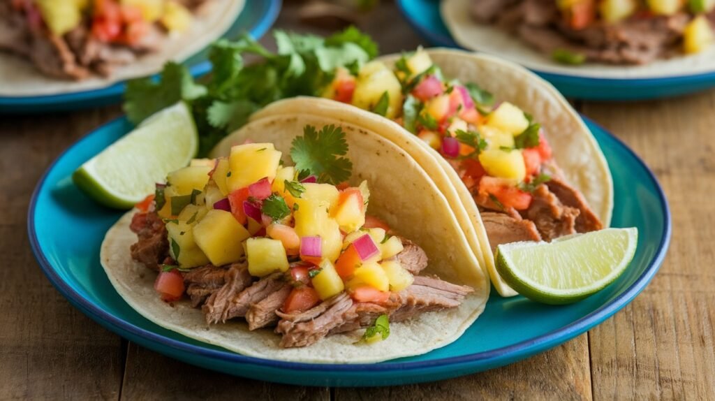 Pineapple Salsa Pork Tacos