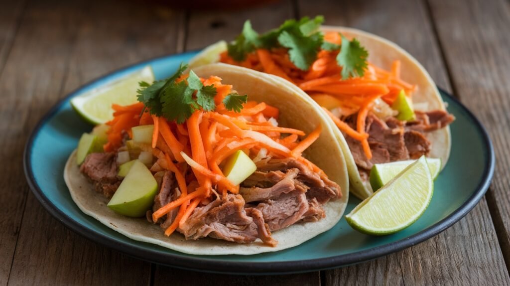 Tangy Apple Carrot Pork Tacos