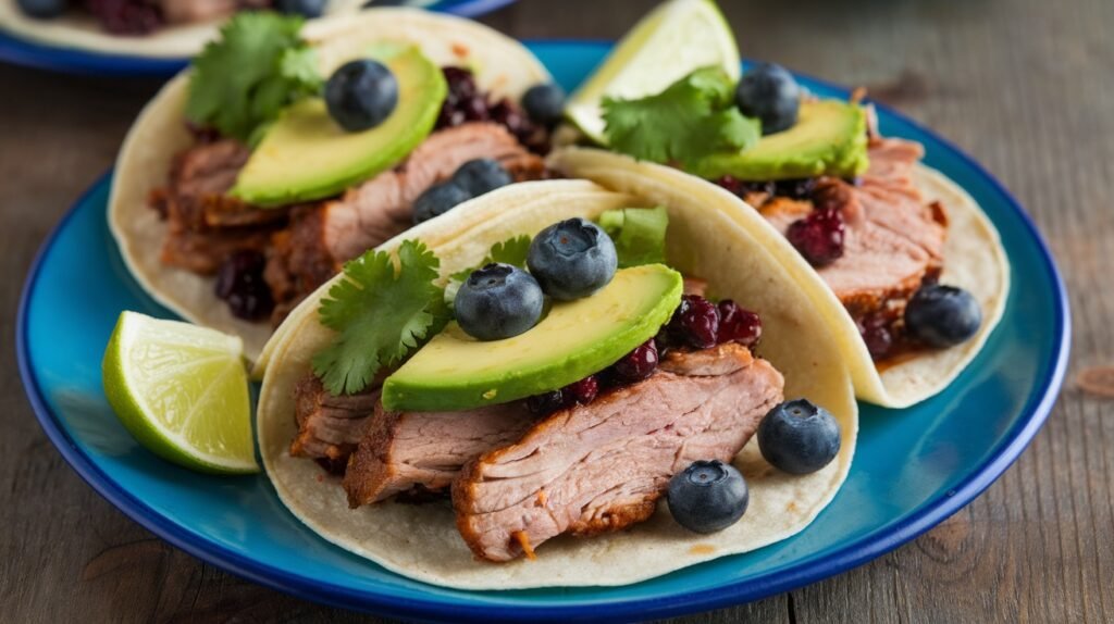 Blueberry Balsamic Pork Tacos