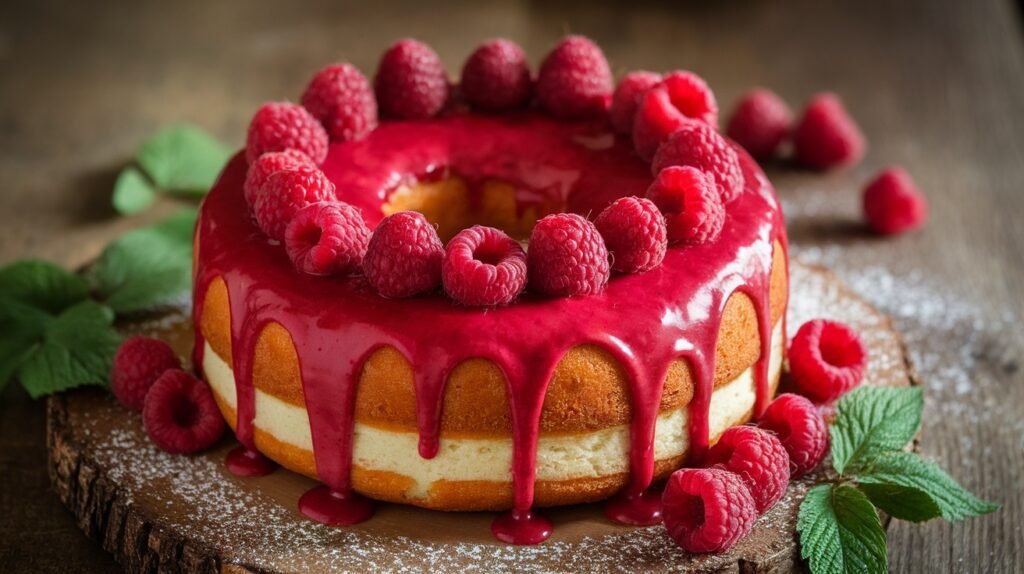 Raspberry Donut Cake