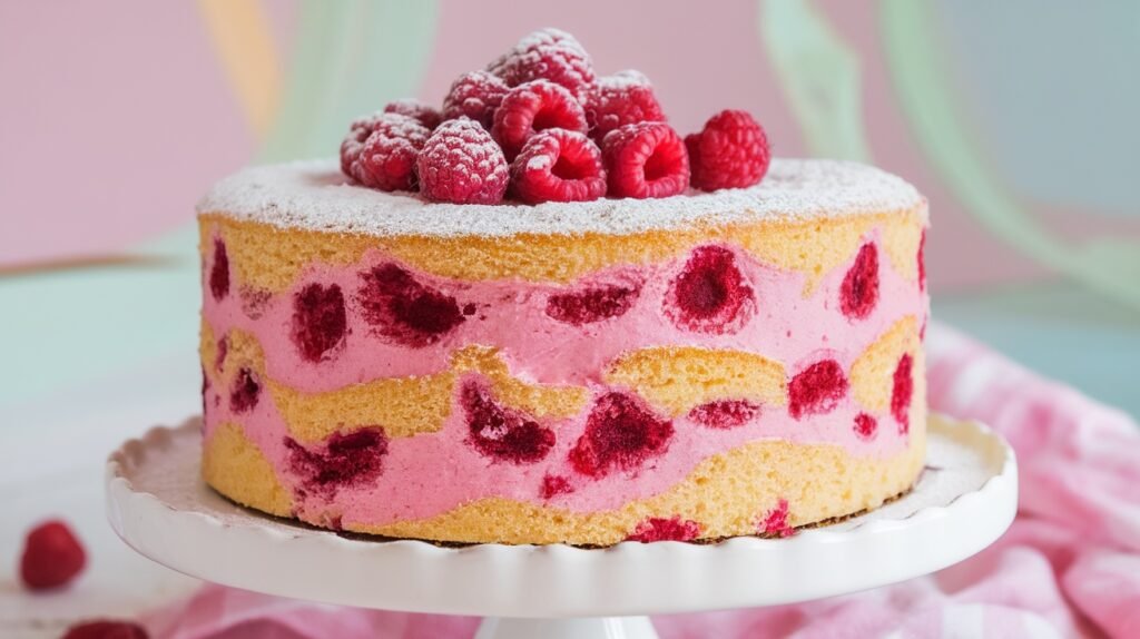 Raspberry Swirl Cake