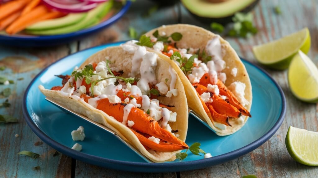 Roasted Carrot and Feta Tacos