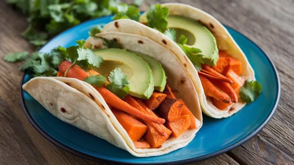 Roasted Carrot and Sweet Potato Tacos