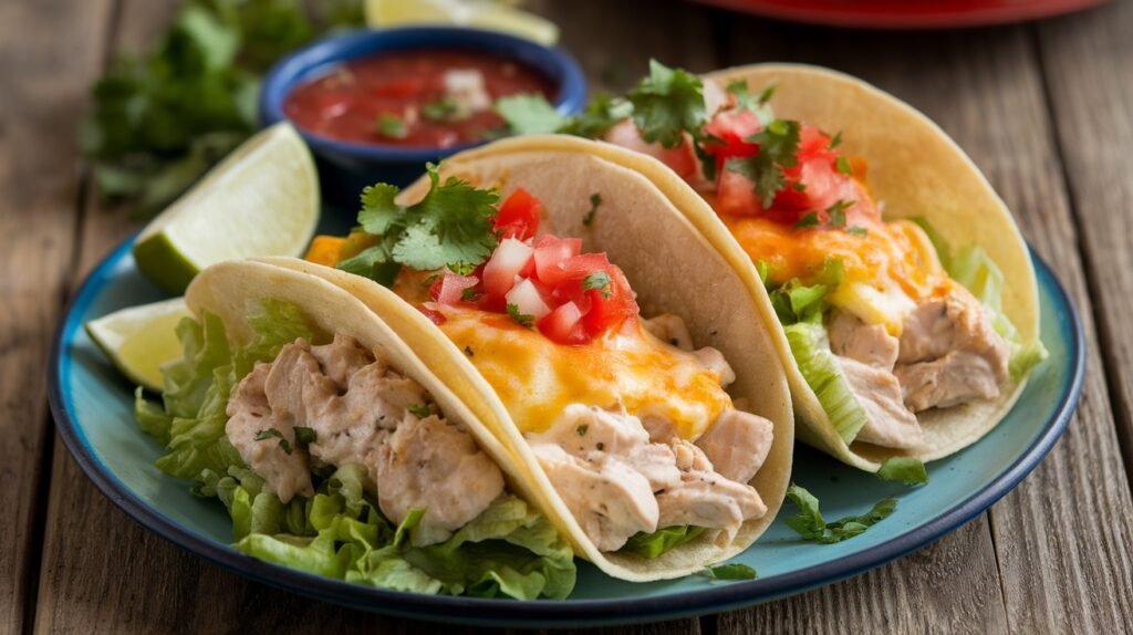Roasted Garlic Alfredo Chicken Tacos