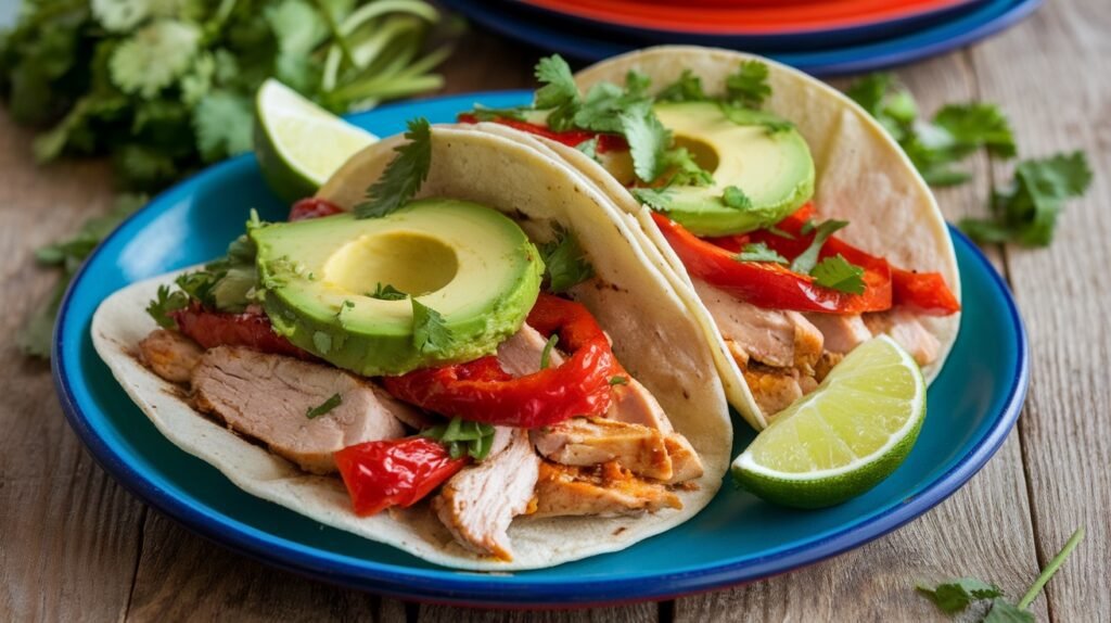 Roasted Red Pepper Chicken Tacos