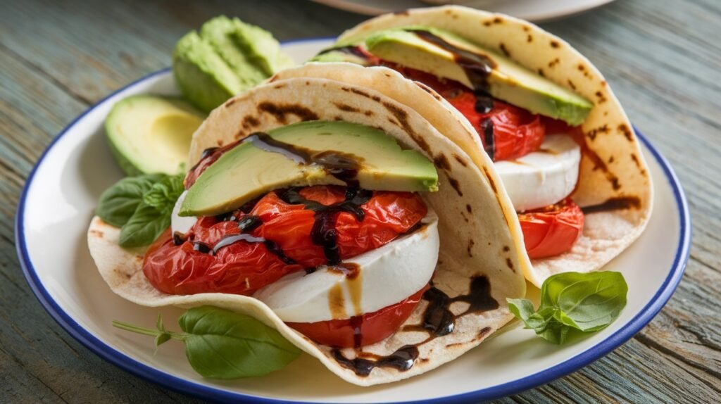 Roasted Tomato and Mozzarella Tacos